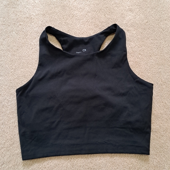 Gap Fit Set Of 2 Tank Bras White Black Sports Bra Size Large Activewear Top - Picture 9 of 13